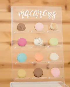 Parede acrílica de sobremesa perspex macaron suporte de parede