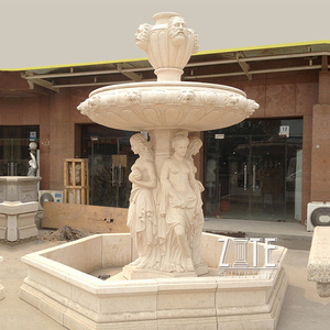 क्लासिक डिजाइन हाथ नक्काशीदार ग्रीक देवियों उद्यान संगमरमर पानी के फव्वारे - Product Image 6