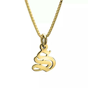 Custom Pendant Gold Silver <strong>Large</strong> <strong>Initial</strong> Big Alphabet Letter <strong>Necklace</strong> - Product Image 6