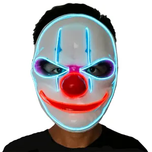 2024 Offres Spéciales EL Masque Clown Forme LED Masque Pour Halloween Décorations