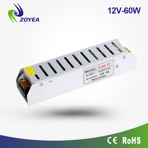 Alta calidad! IP20 60 W 12 V 24 V AC/DC LED transformador de potencia interruptor de alimentación del modo