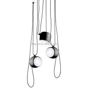 Lujo Llevó <span class=keywords><strong>Las</strong></span> Luces hotel <span class=keywords><strong>restaurante</strong></span> comedor decorativo nórdico moderno ALAMBRE NEGRO/blanco aluminio lámpara colgante - Product Image 6