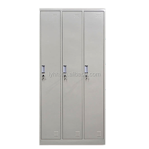 Armadio portaoggetti in metallo <span class=keywords><strong>Almira</strong></span> in acciaio grigio chiaro a 3 ante armadio da palestra in metallo CKD - Product Image 2