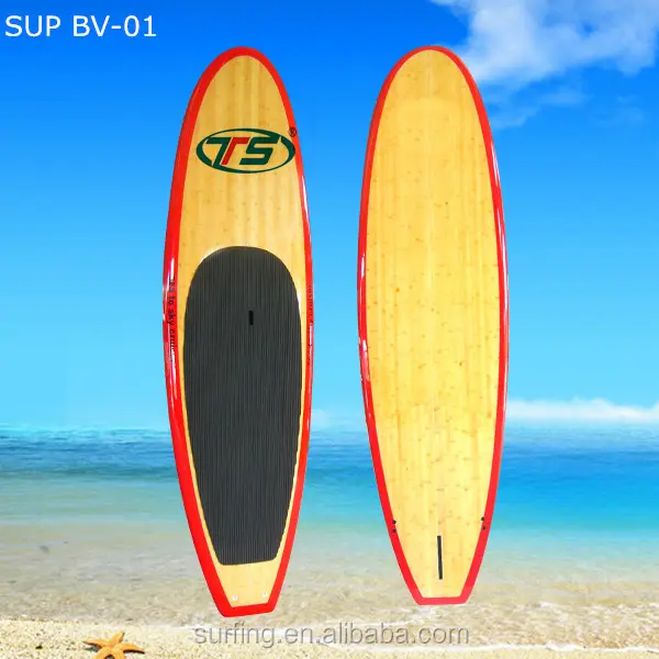 Nouvellement conception planche de surf blanc placage de bambou SUP planche de surf