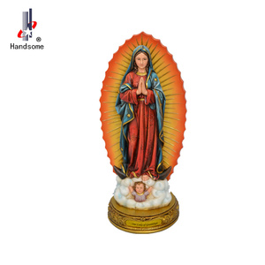 5 Zoll Porzellan Farbe Unsere Liebe Frau von Guadalupe Harz Antike katholische religiöse Statuen zum Verkauf - Product Image 4