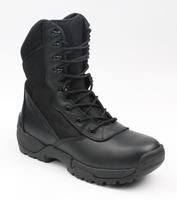 Sepatu Bot Tempur Kulit Asli Hitam Pria Model Tinggi Bernapas dengan Tali untuk Gurun dan Hutan, Sepatu Taktis Pengaman Berkualitas Baik Harga Terjangkau