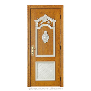 Panel de MDF de doble entrada de madera maciza tradicional, puerta principal Exterior moderna para villas, casas, apartamentos y hoteles, puertas listas para usar en China - Product Image 6