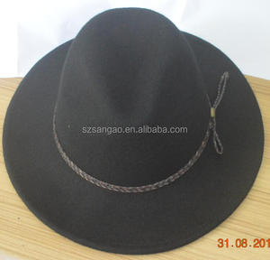 <span class=keywords><strong>Chapeau</strong></span> fedora en <span class=keywords><strong>feutre</strong></span> <span class=keywords><strong>borsalino</strong></span> noir personnalisé vente en gros - Product Image 3
