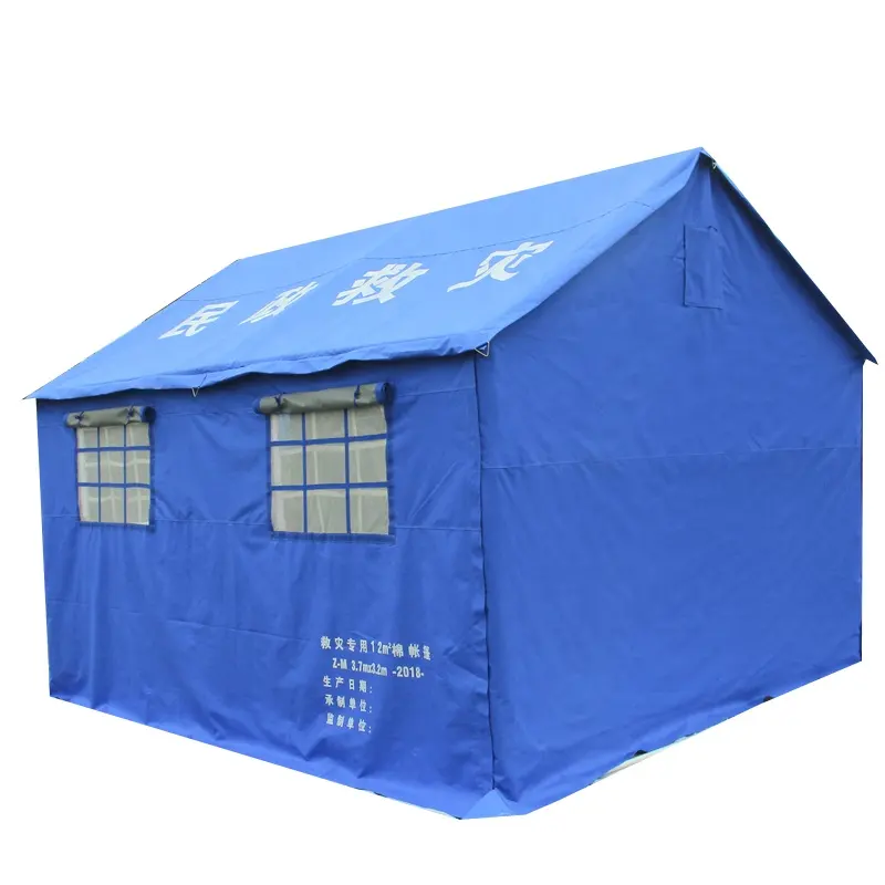 Wholesale 10-person emergency relief refugee rescue pipe waterproof canvas winter Combat tent