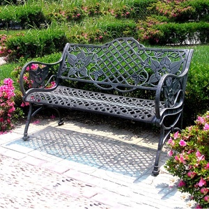 Banc <span class=keywords><strong>de</strong></span> <span class=keywords><strong>jardin</strong></span> en bronze tout en fonte d'<span class=keywords><strong>aluminium</strong></span> vintage motif <span class=keywords><strong>de</strong></span> fleurs style patio banc <span class=keywords><strong>de</strong></span> parc chaise 2 places banc en métal - Product Image 2