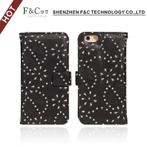 Cũng bảo vệ vành đai lật trang bìa cho iphone 6s 4,7 pu trường hợp ví da