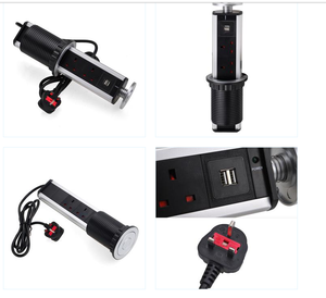 Vertical surge con enchufe 3 Reino Unido y 2 USB para cocina y oficina socket - Product Image 1