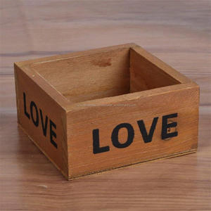 Caja de madera hecha <span class=keywords><strong>a</strong></span> mano retro Flower Garden Planter planta suculenta rectangulo caso de almacenamiento (amor) - Product Image 6
