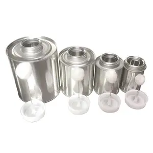 100ml 250ml 500ml 1000ml lata redonda de metal pode com tampa de plástico para cola de pvc