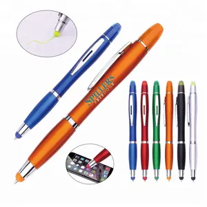 Hediye okul ofis iş kaynağı Stylus kalem balmumu vurgulayıcı kalem ile müşteri logosu OEM