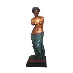 Scultura uomo nudo in bronzo per soggiorno interno metallo artigianato statua ornamenti - Product Image 2