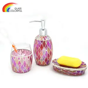 Home decor glass liquid soap dispenser ชุด