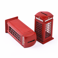Tirelire en métal en forme de cabine téléphonique rouge de style londonien