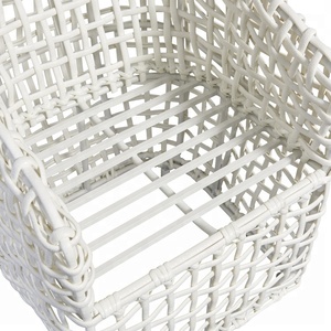 Sang Trọng Màu Trắng Vườn 7 Mảnh Wicker Ăn Đặt Đồ Nội Thất Ngoài Trời Patio Mây Nhôm Bảng Và 6 Chỗ Ngồi Ghế - Product Image 6