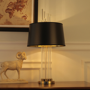 Simig प्रकाश अमेरिकी शैली ग्लास टेबल लैंप कमरे में रहने वाले के लिए रचनात्मक सरल काले lampe डे तालिका पढ़ने का नेतृत्व किया - Product Image 3