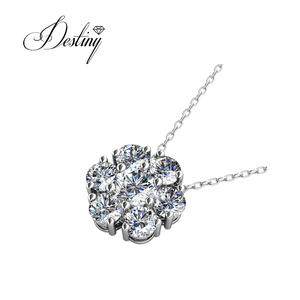 Elegante Collana con Pendente a Fiore Decorato con Cristalli <span class=keywords><strong>Swarovski</strong></span> Gioielli in Argento 925 / Ottone Nuovissima Collana Daisini per Donne - Product Image 4