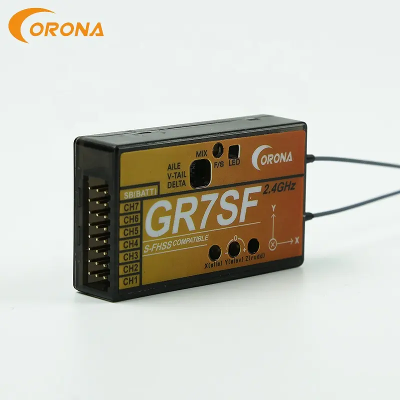 Sfhss GR7SF Corona 2.4ghz futaba rc transmissor e receptor para o helicóptero do rc/brinquedos do rc
