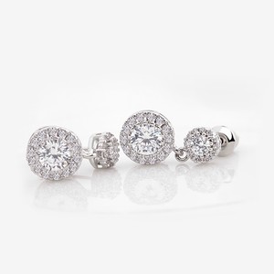 LUOTEEMI — <span class=keywords><strong>boucles</strong></span> <span class=keywords><strong>d</strong></span>'<span class=keywords><strong>oreilles</strong></span> <span class=keywords><strong>pendantes</strong></span> pour femmes, Mini pendentif rond en cristal, <span class=keywords><strong>diamant</strong></span> CZ, haute qualité, vente en gros - Product Image 5