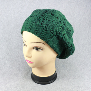 HZM-16276013 erba all'uncinetto cappello 100% acrilico berretto in maglia verde - Product Image 4