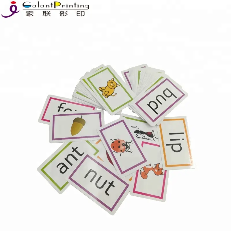 Custom Educational Learning Paper Animal Children Memory Baby Flash Cards Printing For Kids