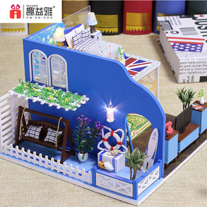 IIECREATE CE EN71 <span class=keywords><strong>Jouet</strong></span> <span class=keywords><strong>Maison</strong></span> de poupée en bois chinoise magnifique Kit à l'échelle 1:24 pour enfants avec meubles de poupée chinois pour garçon - Product Image 3