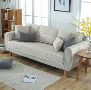 Charmcci 600203 Elegant New Quilted Sofa Cover Plain Fabric Upholstery Non-slip Latest Design <strong>Slipcover</strong> - Product Image 2