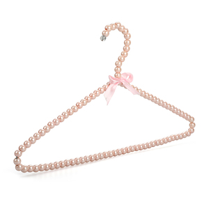 Glam — robe de mariée en perles rose clair, perles, cintres hauts élégants avec nœud assorti - Product Image 3