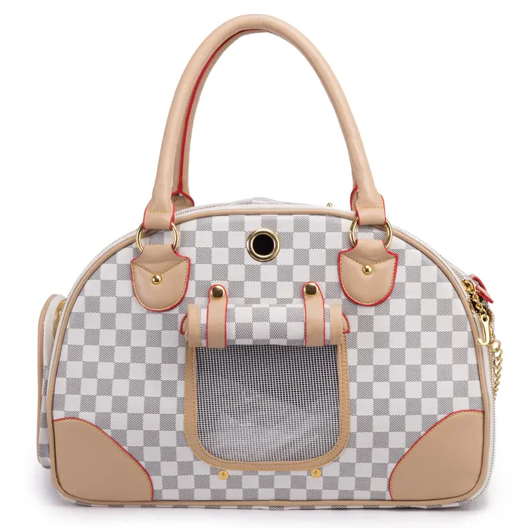Wholesale fashion luxury custom canvas small pet dog cat travel sling carrier bag handbag bag