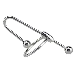 Juguetes Sexuales de Acero Inoxidable Médico, Anillo para la Cabeza con Doble Bola, Varita <span class=keywords><strong>Prince</strong></span> Albert - Product Image 1