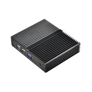 Mini PC Industrial sin ventilador Max 8G DDR3, Mini ordenador de escritorio de doble núcleo, x86, 4 puertos Lan, 12v, 1080P, aparato sin ventilador