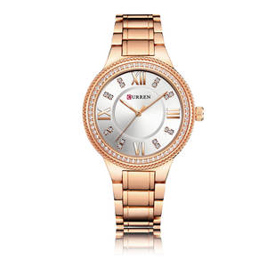 <span class=keywords><strong>Orologi</strong></span> Casual da donna di lusso di marca CURREN orologio da polso impermeabile orologio da donna in acciaio inossidabile con strass - Product Image 2