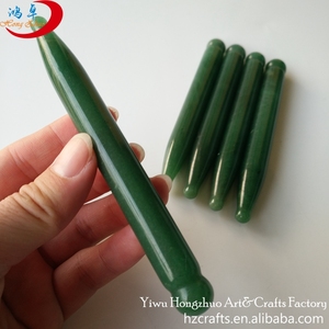 Doğal yeşil yeşim kalem şekil gua sha noktası/değnek guasha kurulu masaj aracı kazıma Çin geleneksel akupunktur - Product Image 6