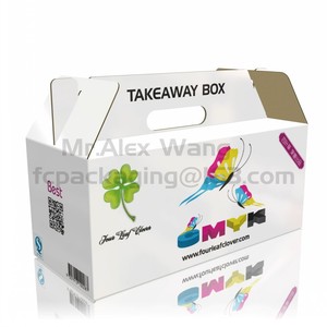 Scatola <span class=keywords><strong>per</strong></span> <span class=keywords><strong>Alimenti</strong></span> in Cartone Ondulato a Parete Singola con Manico Fustellato, Design Personalizzato, Confezione <span class=keywords><strong>per</strong></span> Fast Food, Scatola <span class=keywords><strong>per</strong></span> Torte all'Ingrosso con Manico - Product Image 4