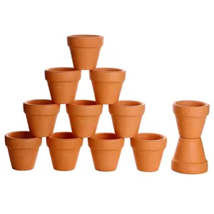 Vasos de argila redondos em miniatura, jardim das fadas
