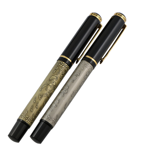 <span class=keywords><strong>Pluma</strong></span> estilográfica <span class=keywords><strong>de</strong></span> Metal tallada, Estilo Vintage, Bronce <span class=keywords><strong>Antiguo</strong></span>, Plata - Product Image 2