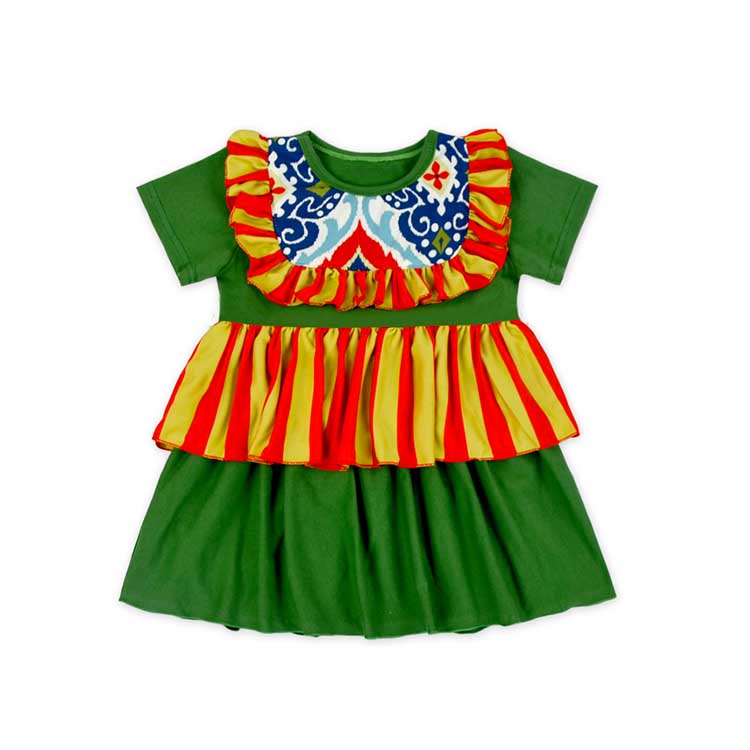 Новый дизайн multi узор эксклюзивный комплект одежды для маленьких девочек