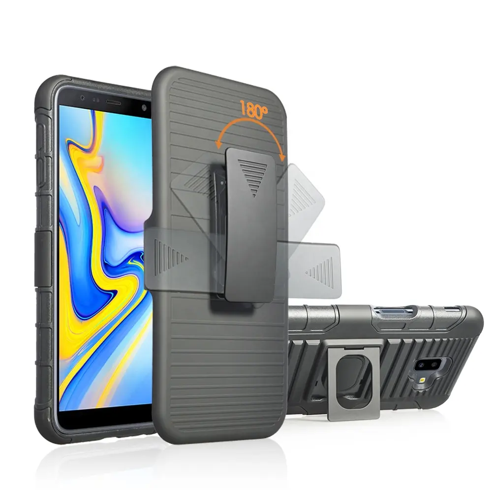 Wholesale oem hot sale PC TPU kickstand Armor phone case accessories for Samsung J4 J6Plus
