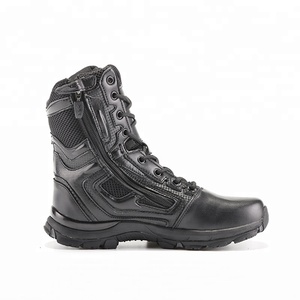Combat hommes bottes bottes tactiques chaussures botte Anti glissant caoutchouc ZIP <span class=keywords><strong>ciment</strong></span> solide microfibre semelle en cuir véritable noir <span class=keywords><strong>cheville</strong></span> - Product Image 3