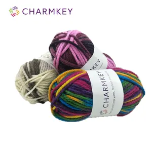 Charmkey hot sale chunky ptt 混纺丙烯酸纱线用于针织毛衣或围巾 diy 玩具