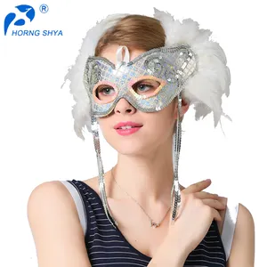 wholesale cheap craft feathers wedding party mask with feather christmas carnival bulk feather mask for party holiday supply