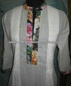 PUR COTON FEMMES TOP MULTICOLORE BRODERIE CHEMISIER DAMES INDIEN SUPÉRIEURE - Product Image 1