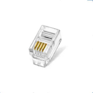 Telephone handset modular male plug rj11 4pin connector