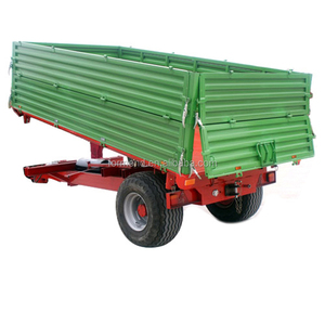 CE certified European type 4 wheels farm tipping trailer, rear and side tipping