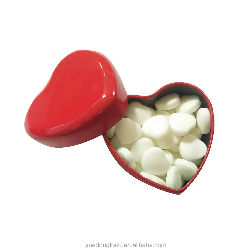 Bonbons à la menthe en forme de cœur, bonbons à la menthe en tablette, sucre, poivre doux, bonbons à la menthe, 12g