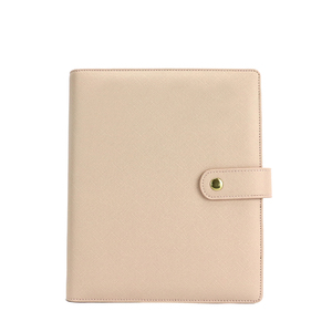 A5 refillable faux PU saffiano leather travel notebook folder ring binder